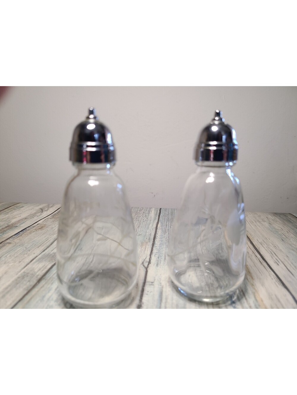 Vintage Etched Salt And Pepper Shaker
